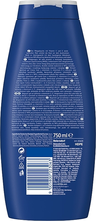 Kremowy żel pod prysznic - NIVEA Creme Care Cream Shower Gel — Zdjęcie N2