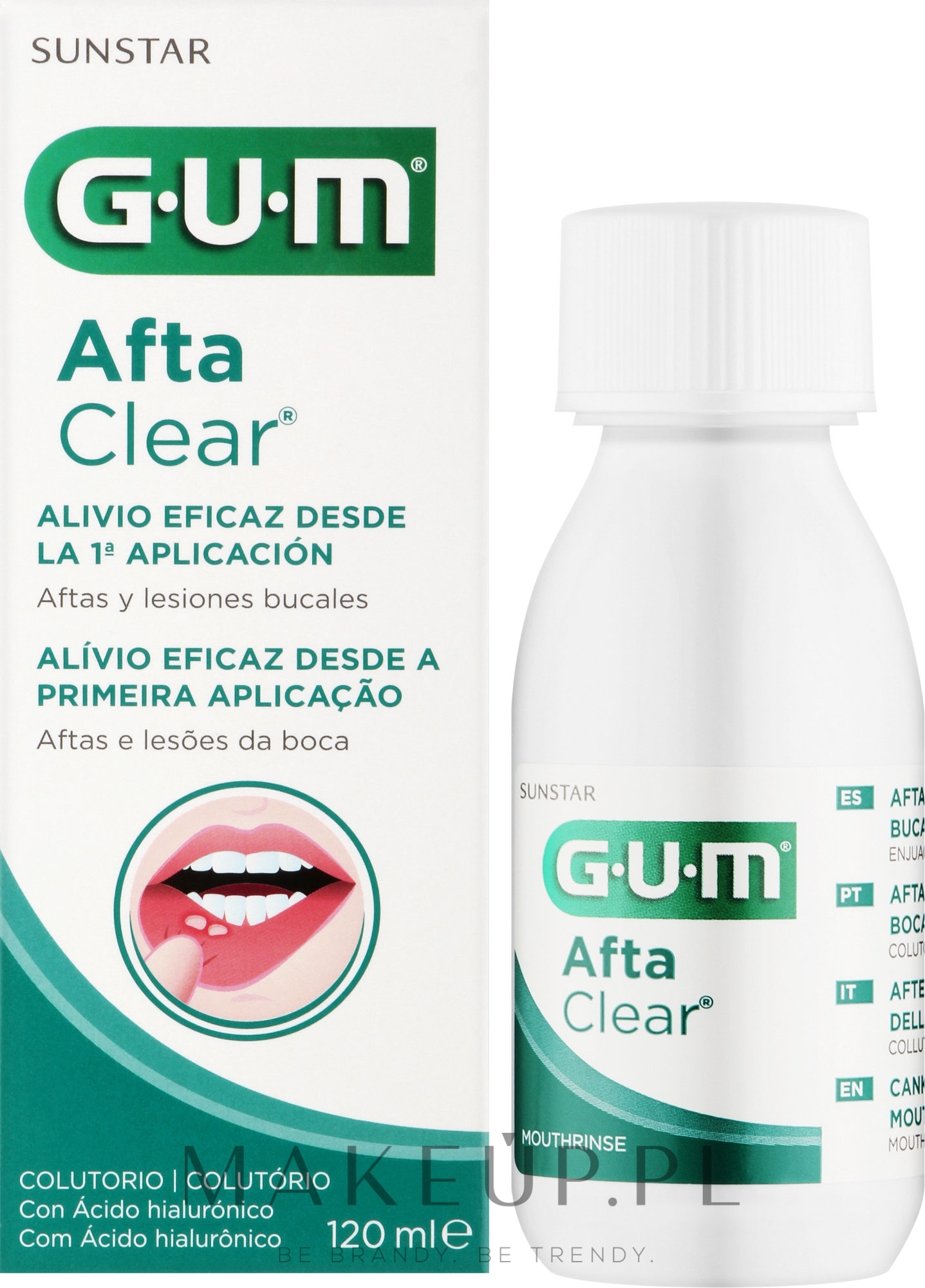 Płukanka do leczenia urazów i owrzodzeń w jamie ustnej - G.U.M. AftaClear Mouthwash — Zdjęcie 120 ml