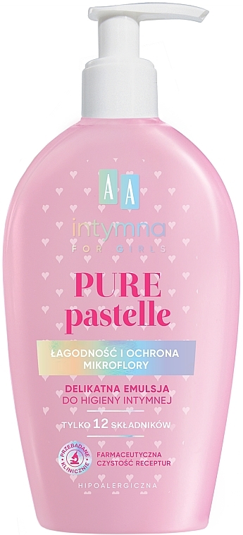 Delikatna emulsja do higieny intymnej - AA Cosmetics Intymna Pure Pastelle For Girls — Zdjęcie N1