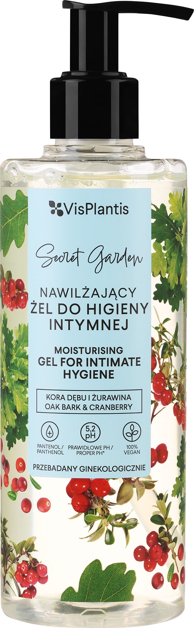 Żel do higieny intymnej Kora dębu + żurawina - Vis Plantis — Zdjęcie 300 ml