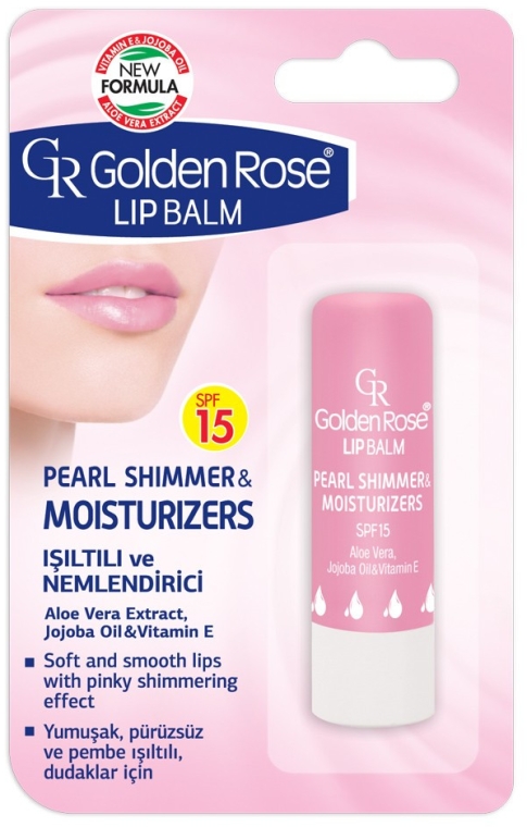 Balsam do ust - Golden Rose Lip Balm Pearl Shimmer & Moisturizers SPF15