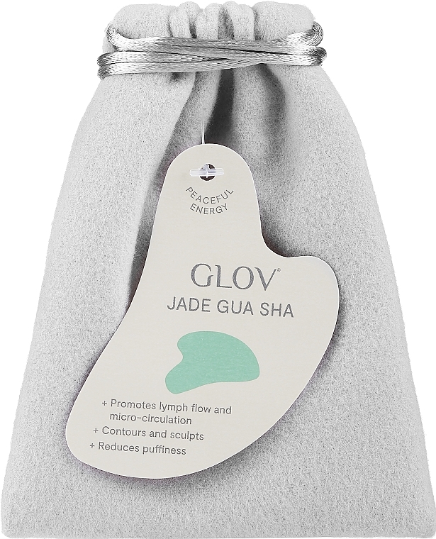 Kamień gua sha do masażu twarzy i szyi Zielony jadeit - Glov Green Jade Gua Sha Stone — Zdjęcie N2