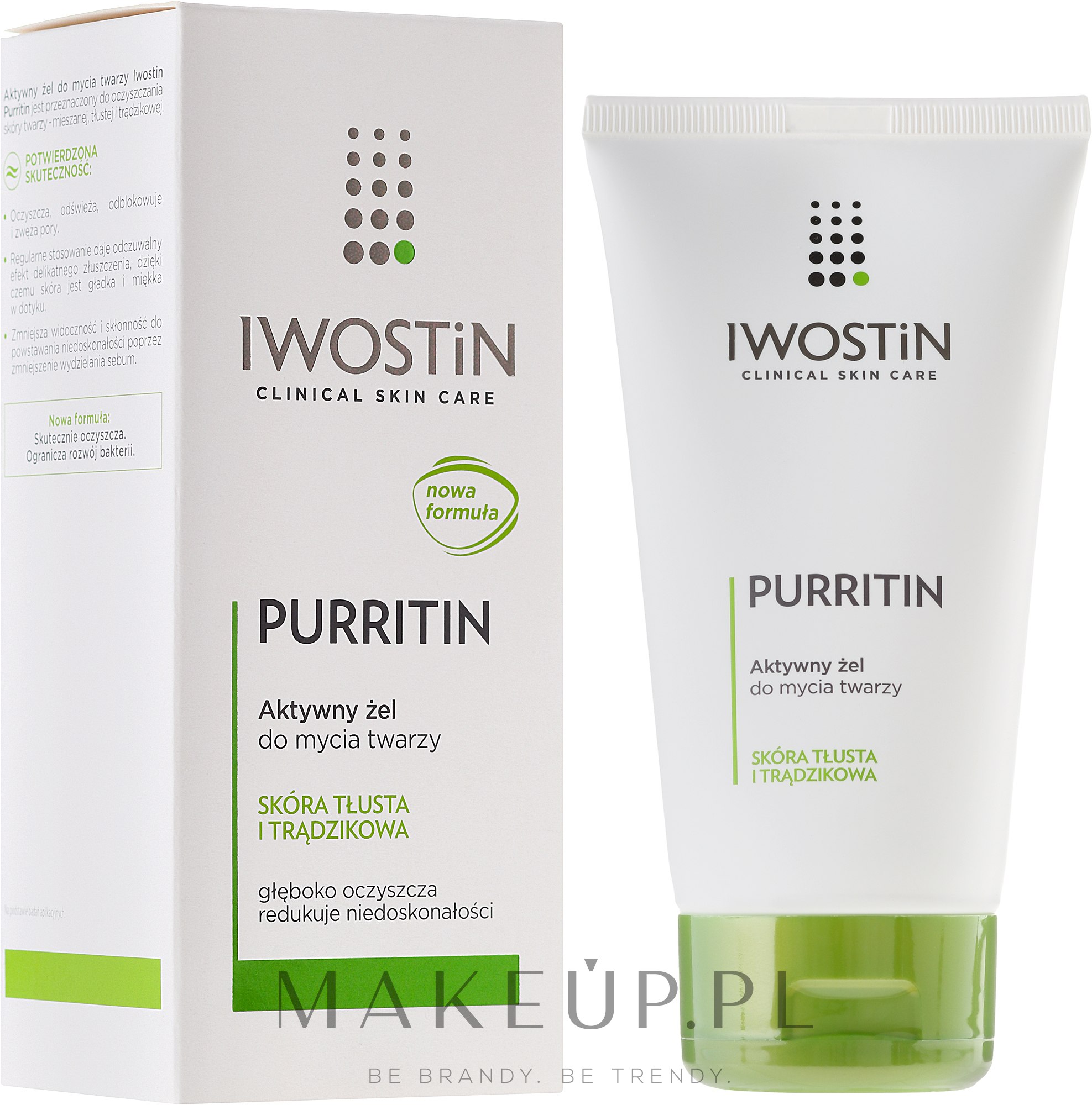 Aktywny żel do mycia twarzy do skóry tłustej i trądzikowej - Iwostin Purritin Active Gel — Zdjęcie 150 ml