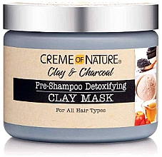 Kup Detoksykująca maska z glinką do włosów przed myciem - Creme Of Nature Clay & Charcoal Pre Shampoo Detoxifying Clay Mask