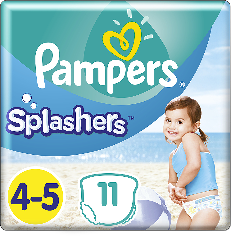 Pieluchomajtki do pływania, rozmiar 4-5 (9-15 kg), 11 szt. - Pampers Splashers — Zdjęcie N3