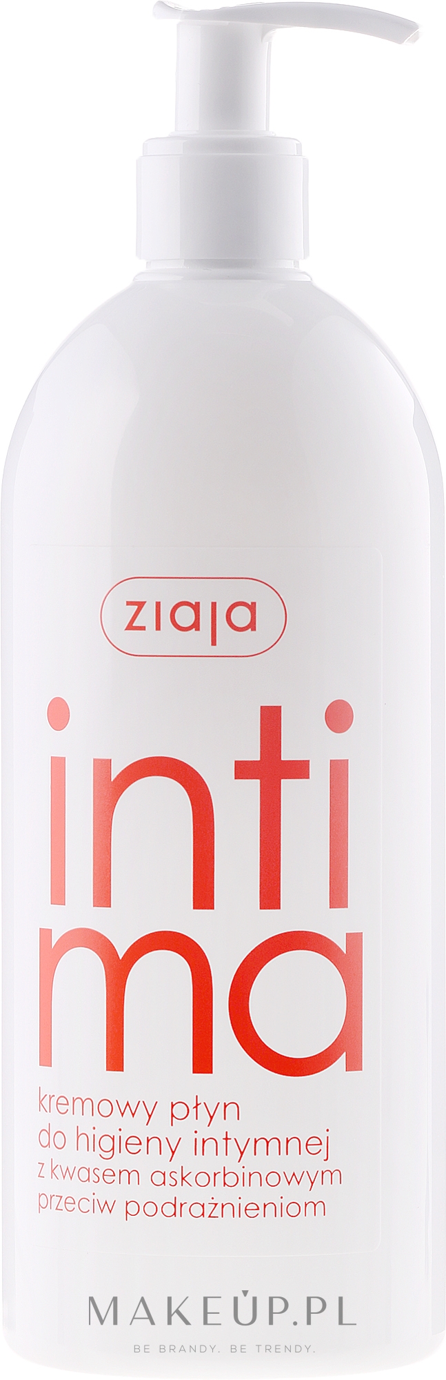 Kremowy płyn do higieny intymnej z kwasem askorbinowym - Ziaja Intima — Zdjęcie 500 ml
