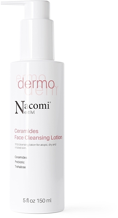Emulsja do skóry suchej i wrażliwej - Nacomi Next Level Dermo Ceramides Face Cleansing Lotion — Zdjęcie N1