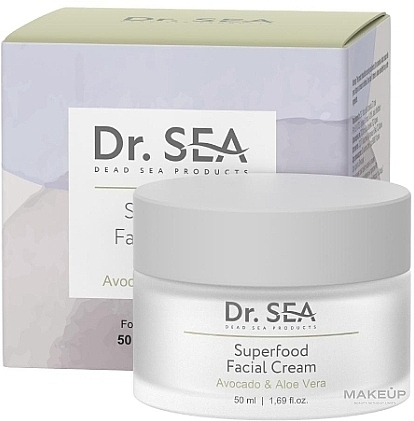 Krem do twarzy z awokado i aloesem - Dr. Sea Superfoot Facial Cream — Zdjęcie N1