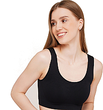 Bezszwowy top z szerokimi ramiączkami Tank Top, black - Giulia — Zdjęcie N1