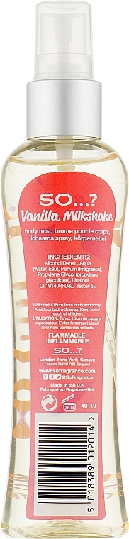 Spray do ciała - So…? Vanilla Milkshake Body Mist — Zdjęcie N1