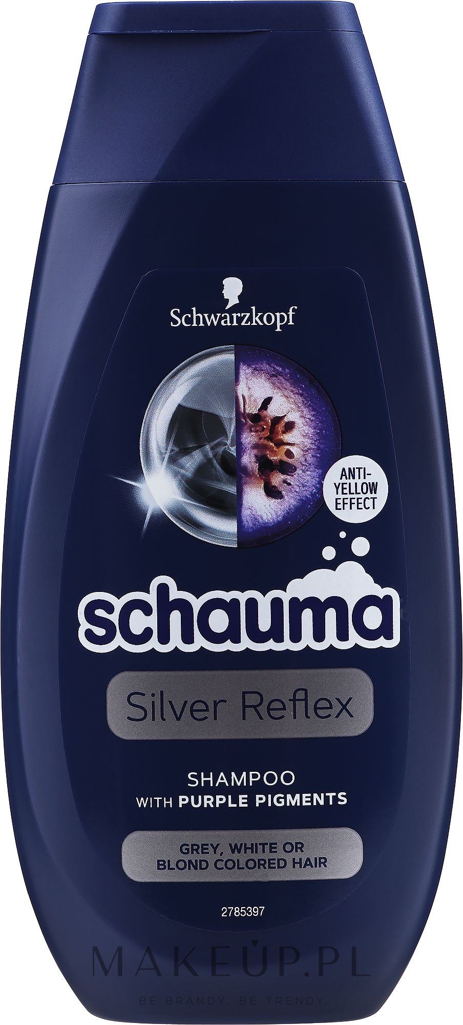 Szampon do włosów siwych, białych i blond przeciw żółtym tonom - Schwarzkopf Schauma Silver Reflex — Zdjęcie 250 ml