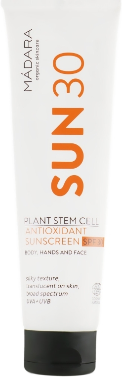 Antyoksydacyjny krem przeciwsłoneczny do ciała z komórkami macierzystymi SPF 30 - Madara Cosmetics Antioxidant Sunscreen — Zdjęcie N1