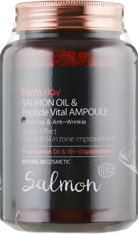 Serum do twarzy z olejem z łososia i peptydami - FarmStay Salmon Oil & Peptide Vital Ampoule — Zdjęcie N2