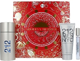 Carolina Herrera 212 Men NYC Christmas 2023 Set - Zestaw (edt/100ml + sh/gel/100ml + edt/mini/10ml) — Zdjęcie N1