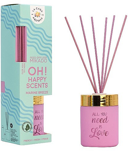 Dyfuzor zapachowy Morska bryza - La Casa de Los Aromas Mikado Oh! Happy Scents Marine Breeze Reed Diffuser — Zdjęcie N1