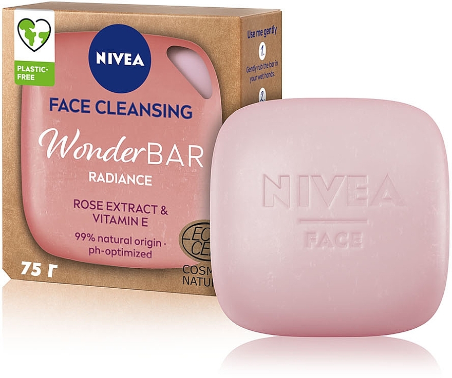Naturalny środek do mycia twarzy dla naturalnie rozświetlonej skóry - Nivea WonderBar Radiance Face Cleansing — Zdjęcie N2