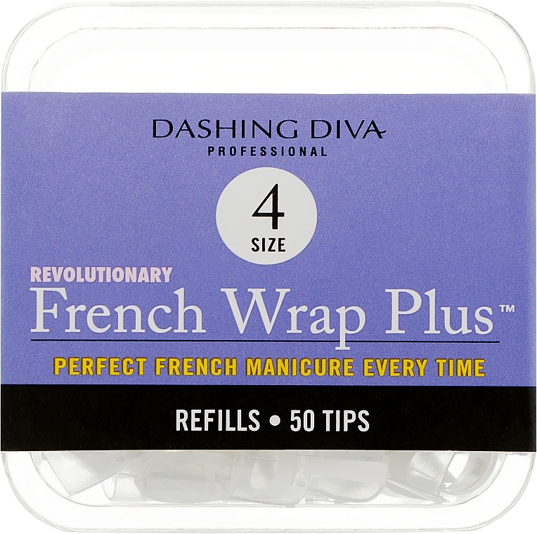 Tipsy - Dashing Diva French Wrap Plus White 50 Tips (Size 4) — Zdjęcie N1