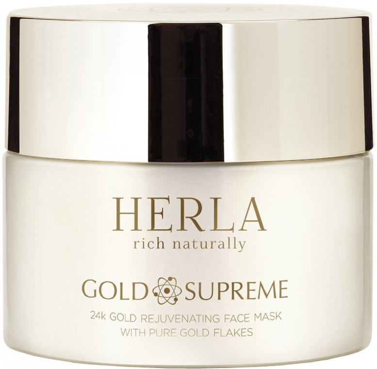 Odżywcza maska do twarzy z płatkami złota - Herla Gold Supreme 24K Gold Rejuvenating Face Mask With Pure Gold Flakes — Zdjęcie N2