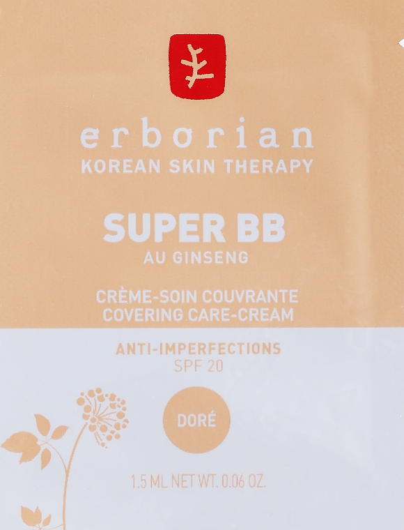 Krem do twarzy BB - Erborian Super BB Ginseng (próbka) — Zdjęcie N3