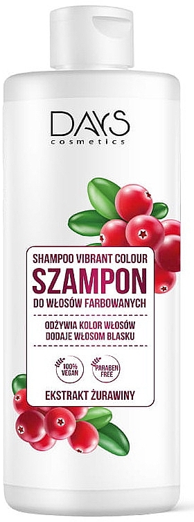 Szampon do włosów farbowanych z ekstraktem z żurawiny - Days Cosmetics Shampoo Vibrant Colour — Zdjęcie N1