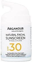 Krem przeciwsłoneczny do twarzy SPF 30 - Arganour Natural & Organic Facial Sunscreen SPF30 — Zdjęcie N1