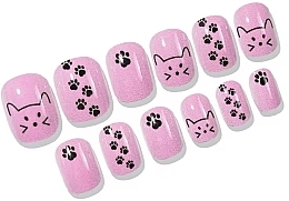 Sztuczne paznokcie samoprzylepne dla dzieci "Koty ", 971 - Deni Carte Tipsy Kids  — Zdjęcie N2