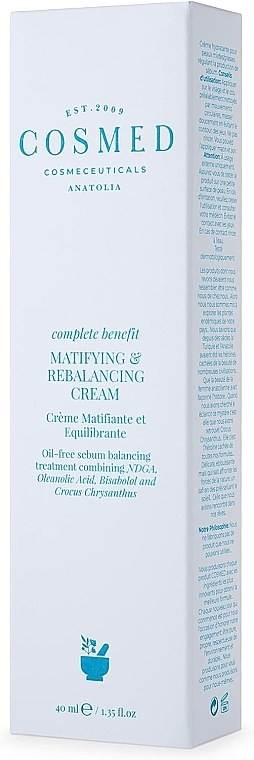 Matujący krem nawilżający do twarzy - Cosmed Complete Benefit Matifying & Rebalancing Cream — Zdjęcie N2