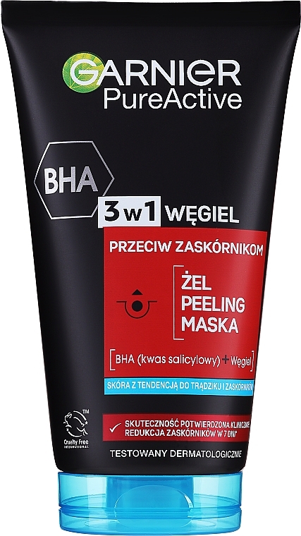 PRZECENA! Garnier Czysta Skóra 3 w 1 - Żel Oczyszczający + Peeling + Maska przeciw zaskórnikom, z aktywnym węglem * — Zdjęcie N7