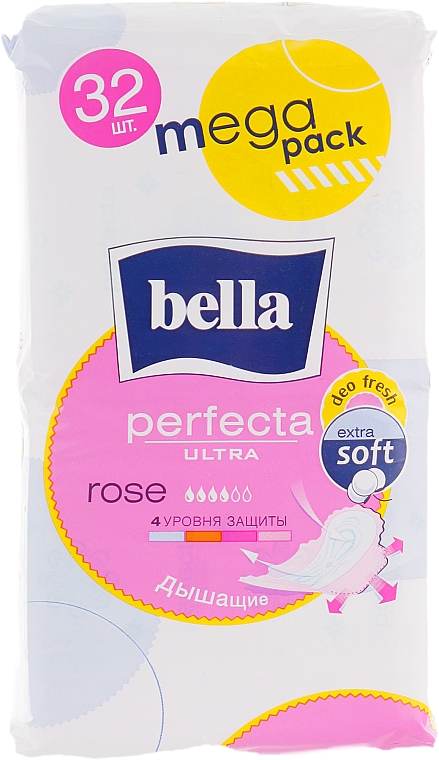 Podpaski Perfecta Ultra Rose Deo Fresh, 32 szt. - Bella