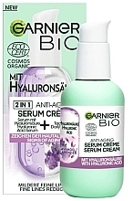 Kup 	Przeciwzmarszczkowe serum do twarzy z kwasem hialuronowym - Garnier Bio 2in1 Anti-Age Serum Cream With Hyaluronic Acid