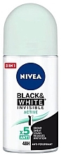 Dezodorant antyperspiracyjny w kulce - NIVEA Black & White Invisible Active Deodorant Roll On — Zdjęcie N1