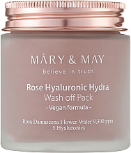 Maseczka oczyszczająca do twarzy z ekstraktem z róży i kwasem hialuronowym - Mary & May Rose Hyaluronic Hydra Wash Off Pack — Zdjęcie N1