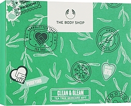 Zestaw - The Body Shop Clean & Gleam Tea Tree Skincare Gift Christmas Gift Set (oil/10ml + ton/60ml + f/wash/60ml)  — Zdjęcie N1