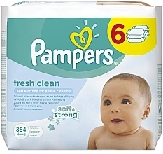 Chusteczki dla niemowląt, 6 x 64 szt. - Pampers Fresh Clean Wipes — Zdjęcie N1