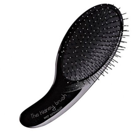Ceramiczna szczotka do włosów - Olivia Garden Kidney Brush Wet Detangler (black) — Zdjęcie N1