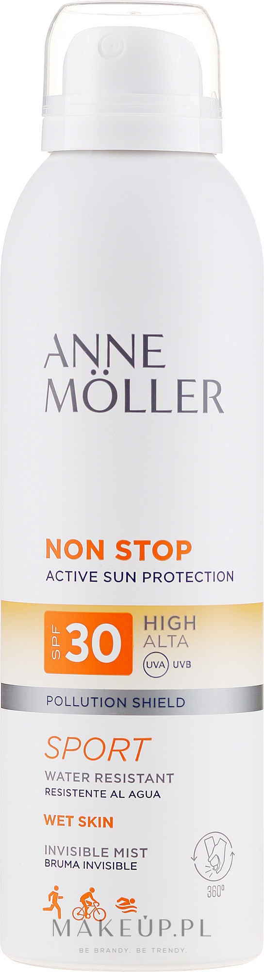 Przeciwsłoneczny spray do ciała SPF 30 - Anne Möller Non Stop Active Sun Invisible Mist  — Zdjęcie 200 ml