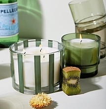 Świeca zapachowa w szkle, 3 knoty - Paddywax Al Fresco Striped Glass Candle Misted Lime — Zdjęcie N2