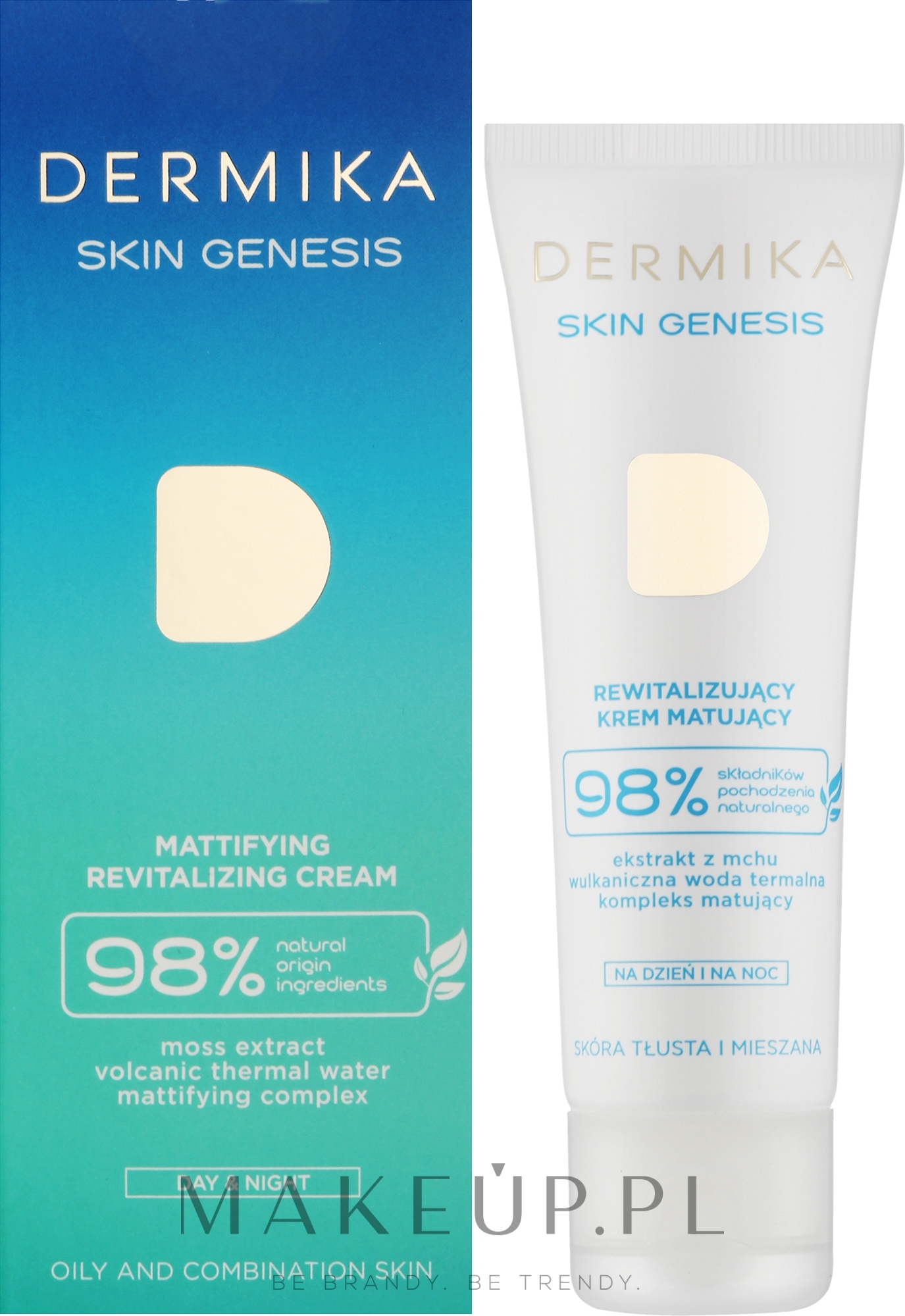 Rewitalizujący krem matujący do twarzy na dzień i na noc - Dermika Skin Genesis — Zdjęcie 50 ml