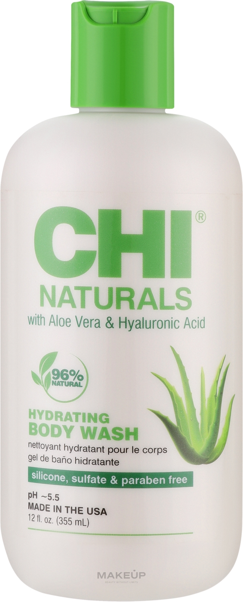 Nawilżający żel pod prysznic - CHI Naturals With Aloe Vera Hydrating Body Wash — Zdjęcie 355 ml