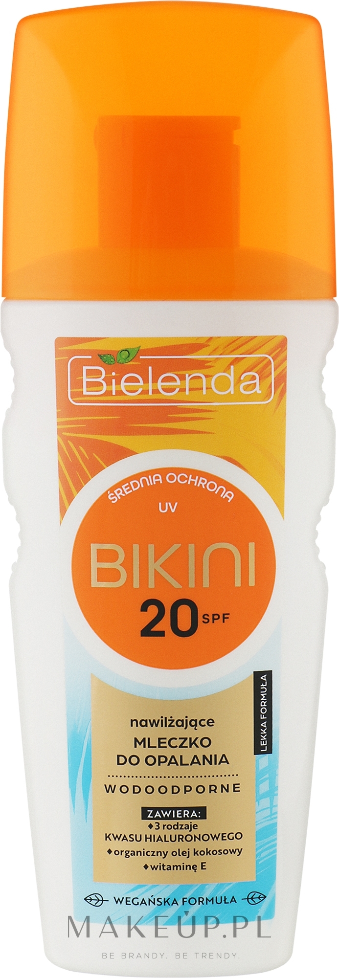 Nawilżające mleczko wodoodporne do opalania z filtrem przeciwsłonecznym SPF 20 - Bielenda Bikini — Zdjęcie 175 ml