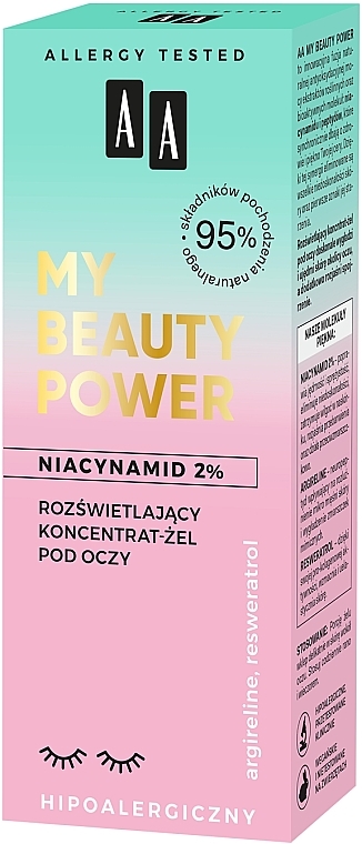 Rozświetlający koncentrat-żel pod oczy Niacynamid 2% - AA My Beauty Power Niacynamid 2% — Zdjęcie N4