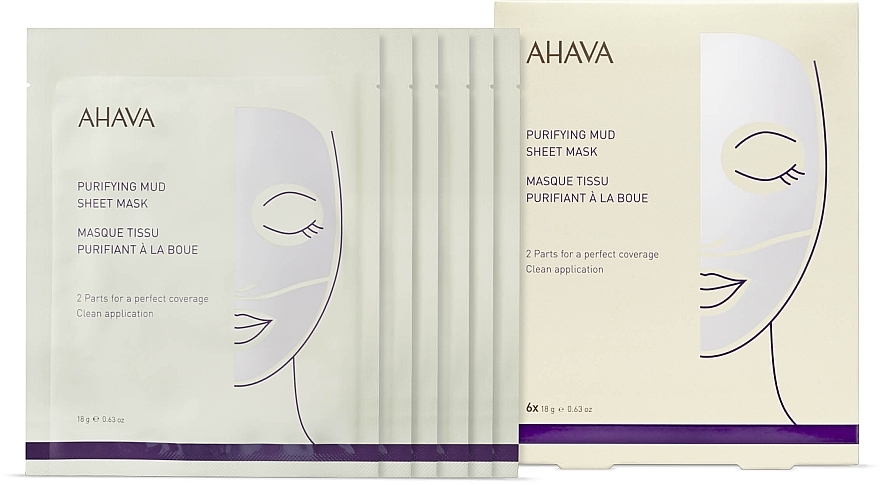 Oczyszczająca maseczka ​​w płachcie do twarzy - Ahava Purifying Mud Sheet Mask — Zdjęcie N2