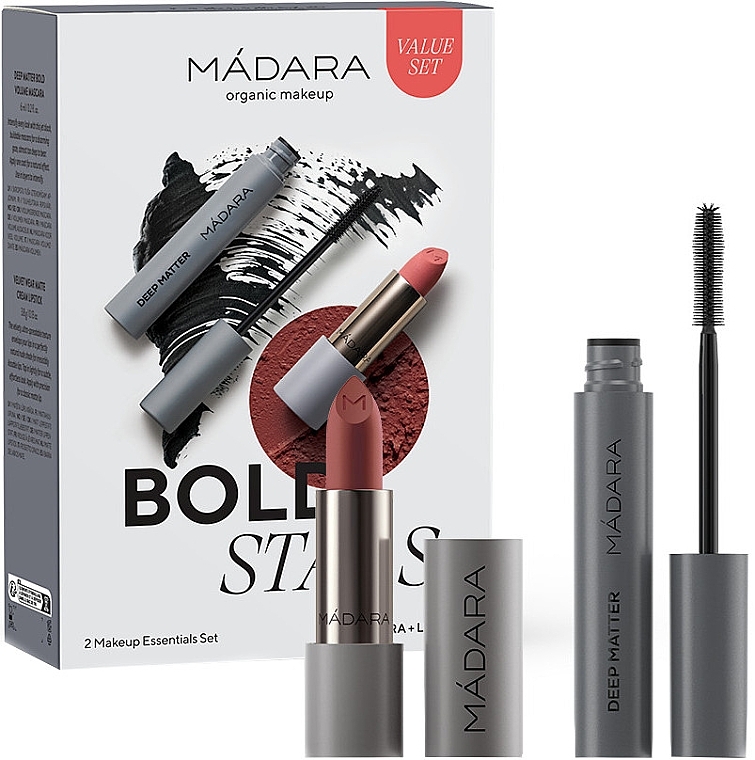 Zestaw do makijażu - Madara Cosmetics Bold Stars 2 Makeup Essentials Set (mascara/6ml + lipstick/3.8g) — Zdjęcie N1