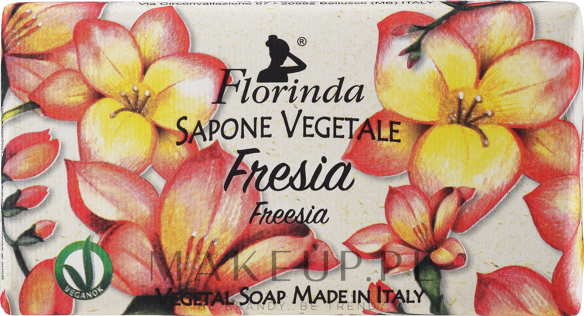 Mydło naturalne w kostce Frezja - Florinda Sapone Vegetale Freesia — Zdjęcie 100 g