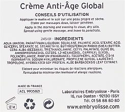 Przeciwstarzeniowy krem odżywczy do twarzy - Embryolisse Laboratories Anti-Age Global Cream — Zdjęcie N3