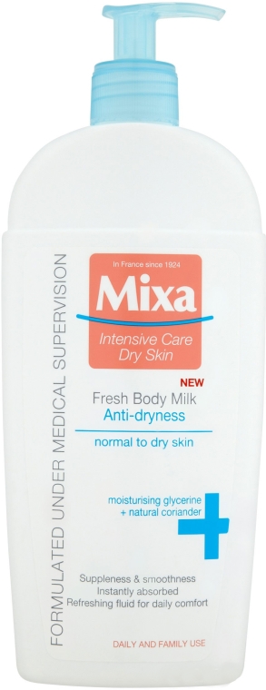 Odświeżające mleczko do ciała do skóry normalnej i suchej - Mixa Intensive Care Dry Skin Fresh Body Milk
