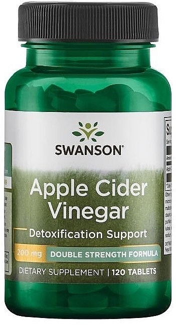 Suplement diety Ocet jabłkowy, 200 mg - Swanson Apple Cider Vinegar 200 mg Double Strength — Zdjęcie N1