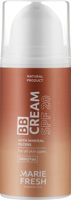 Krem BB z filtrami mineralnymi SPF 20 - Marie Fresh Cosmetics BB Cream SPF 20