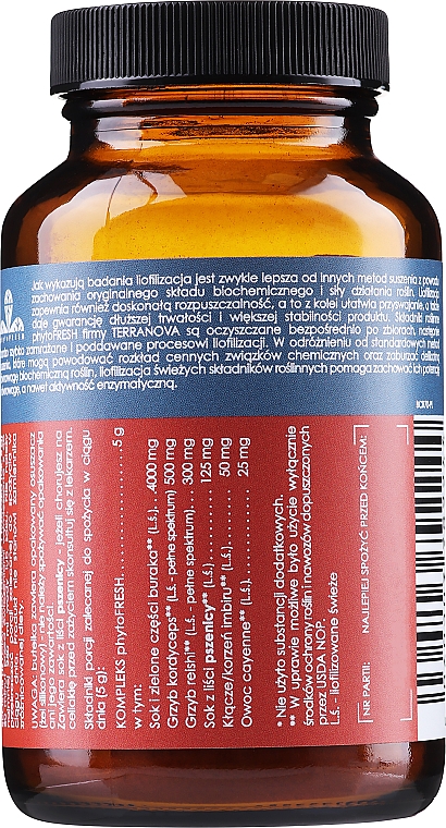 Suplement diety Sok z buraków - Terranova Beetroot Juice, Cordyceps & Reishi — Zdjęcie N2