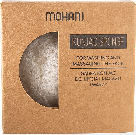 Gąbka konjac do mycia i masażu twarzy - Mohani Natural Konjac Cleansing Sponge — Zdjęcie N2